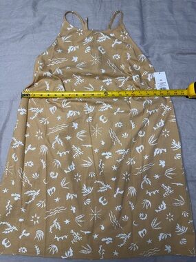NWT A New Day Tan Printed Midi Dress XXL Tie Back Sleeveless Summer Dress